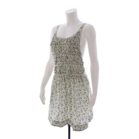 Free People Petunia Floral Smocked Mini Dress in Tea Combo - Picture 6 of 8